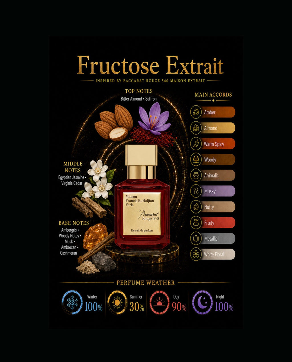 Fructose Extrait Inspired By Baccarat Rouge 540 Maison Extrait