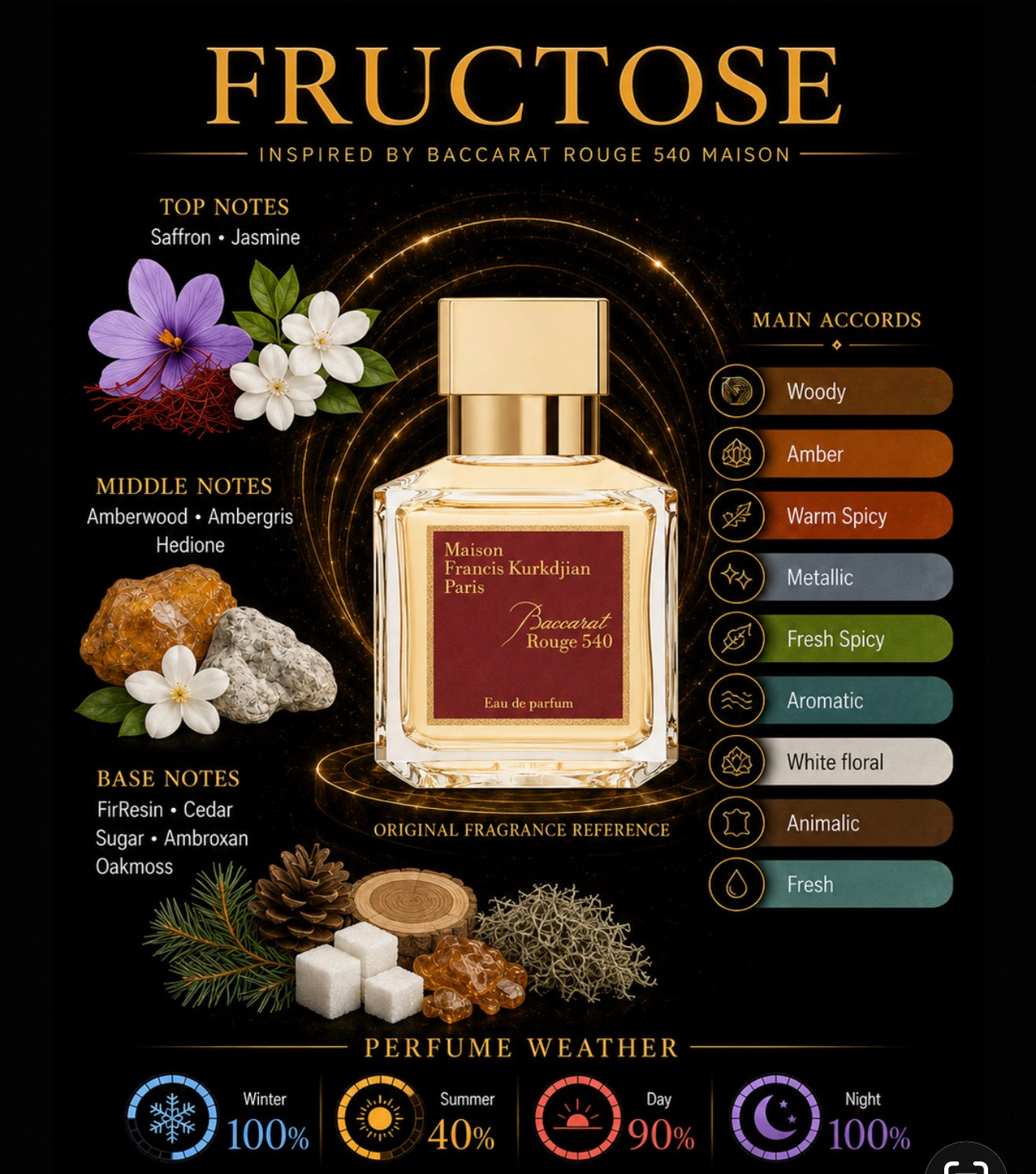 Fructose Inspired By Baccarat Rouge 540 Maison Francis Kurkdjian