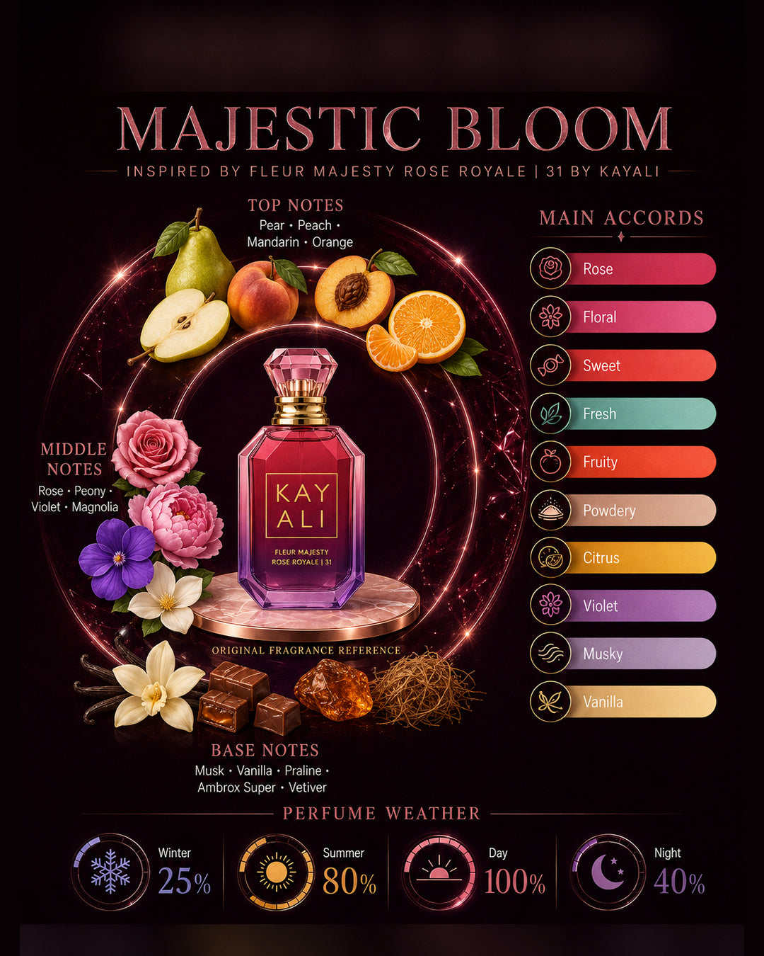 Majestic Bloom Inspired By Fleur Majesty Rose Royale 31 Kayali