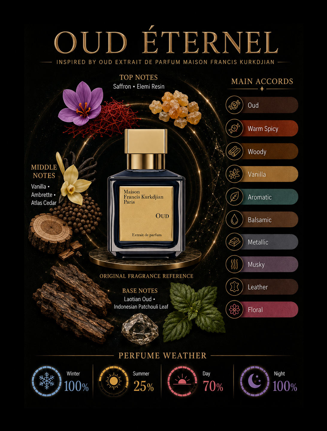 Oud Éternel Inspired By Oud Extrait de parfum Maison Francis Kurkdjian